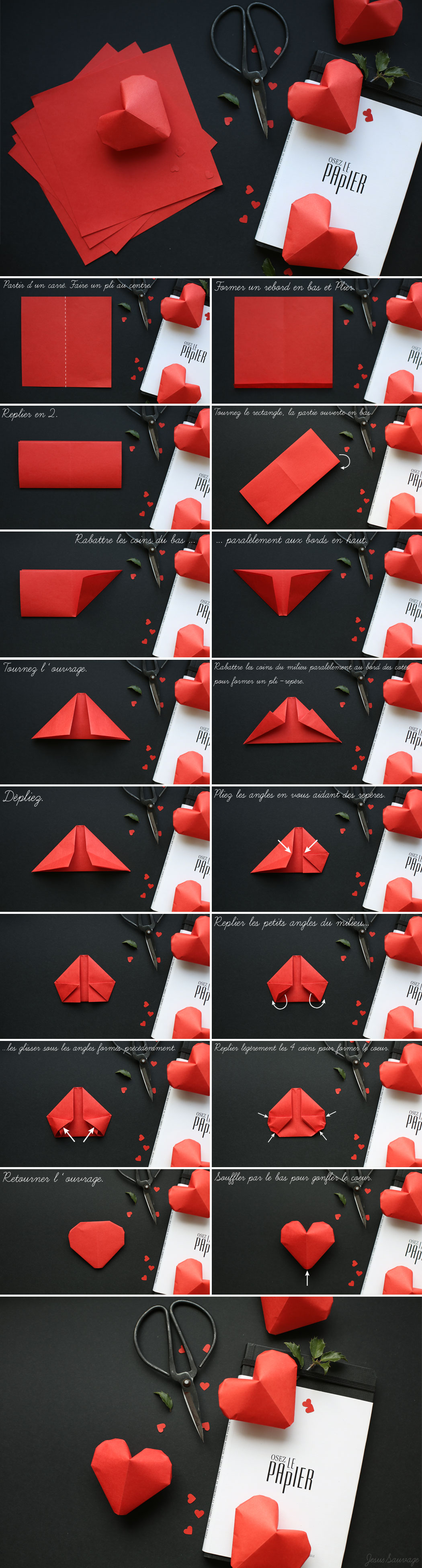 ♡ DIY Déco Saint Valentin Guirlande de coeurs en papier 